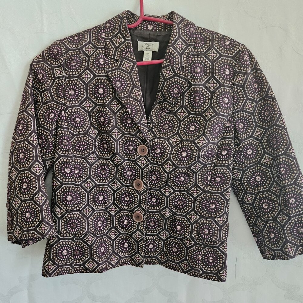 Anne Taylor Loft- Geometric Pattern Jacket - image 2